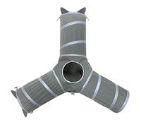 Kitty City Tunnel 3 Voies à Ouverture Rapide, Jouet Pliable pour Chat et Chaton, Gris