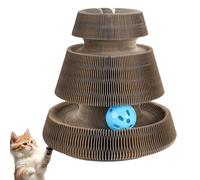 Kitty curl, Kitty Curls Cat Toy, Interactive Mental Physical Exercise for Indoor Cats, Foldable Cardboard Accordion Cat Toy with Bell (#3)