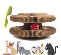 Kitty Curls Cat Toy, Cat Kurlz, Accordion Cardboard Cat Toy, Interactive Cat Scratching Board, Foldable Cat Scratch Board Toy with Bell for Indoor Cats (1 Pcs)