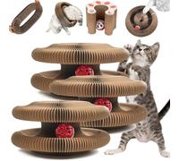 Kitty Curls Cat Toy, Magic Organ Cat Scratching Board Kurlz Toy, Magnetic Magic Foldable Scratcher & Cat Bed, Interactive Scratch Pad Cat Toy for Indoor Cats (3 Pcs)