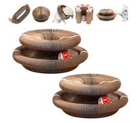 Kitty Curls Lot de 2 jouets pour chat Kitty Kurls Marlene, griffoir en accordéon pliable en accordéon pour chat d'intérieur