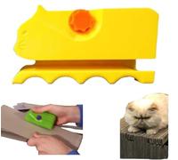 Kitty Cutter - Coupe-carton pour griffoir à chat, coupe-carton imprimé 3D, grattoir pour chat, outil de recyclage de carton portable, machine de découpe créative en carton de vacances (jaune)