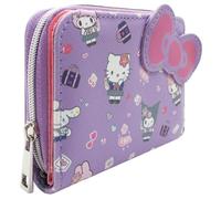 Kitty & Friends Hello Lapin Kawaii & Chiot Moelleux Porte-Monnaie/Portefeuille Bi-Fold Poche à Monnaie, Porte-ID & Porte-Cartes, Violet