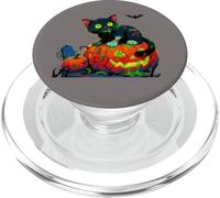 Kitty Halloween Pumpkin Black Cat PopSockets PopGrip pour MagSafe