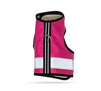 Kitty Holster Harnais réfléchissant pour Chat, Gilet Haute visibilité de Jour et de Nuit pour la Promenade et Les Voyages, Coton Respirant et Lavable, M à L, Rose (Flamingo Pink)