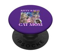 Kitty Katty Love Cat Mom (Graphique Amusant de Chat Bootleg) PopSockets PopGrip Adhésif