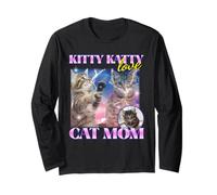Kitty Katty Love Cat Mom (Graphique de Chat contrefait) Manche Longue