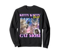 Kitty Katty Love Cat Mom (Graphique de Chat contrefait) Sweatshirt