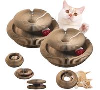 Kitty Kurlz, Kitty Kurlz Cats Toy, Magic Organ Cat Scratch Board, Foldable Cat Accordion Toy with Bell Balls and Track Adventure for Indoor, Interactive Mental Physical Exercise (2pcs)