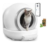 KITTY - Litière autonettoyante pour chats 65 L démontable et lavable - Connectivité APP- 57 x 50 x 53 cm