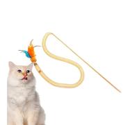 Kitty Pole Plaything - Leurre félin bruyant pour bébé comprenant des panaches, une baguette d'engagement en forme de serpent, un activateur de carrière pendant | Activité à domicile pour animaux de co