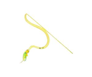 Kitty Pole Plaything - Leurre félin bruyant pour bébé comprenant des panaches, une baguette d'engagement en forme de serpent, un activateur de carrière pendant | Activité à domicile pour animaux de co