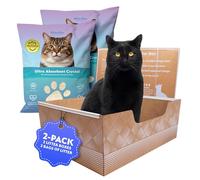 Kitty Poo Club Litière pour chat indicatrice de santé, 2 sacs, non agglomérante, légère avec lot de 2 bacs à litière jetables | Non agglomérante, super absorbante, contrôle des odeurs - Parfaite pour