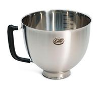 Kitty Professional Bol de Mélange en Acier Inoxydable - Compatible avec KitchenAid - 4,3 et 4,8 l - Avec Échelles de Mesure - Passe au Lave-Vaisselle (acier brossé)