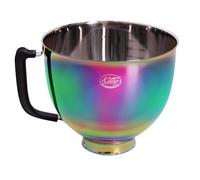 Kitty Professional Bol de Mélange en Acier Inoxydable - Compatible avec KitchenAid - 4,3 et 4,8 l - Avec Échelles de Mesure - Passe au Lave-Vaisselle (arc-en-ciel)