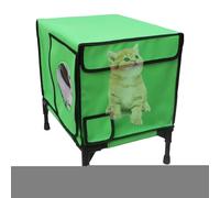 Kitty Refuge en plein air - Chat en bois résistant aux intempéries, boîtier pour animaux de compagnie sauvage | Maison en bois surélevée, cours isolée et imperméable à la pluie, refuge confortable