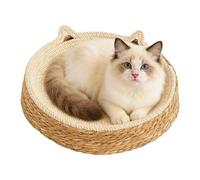 Kitty Scratcher, Comfortable Cotton Rope Mat, Breathable Pad with Plush Edges, Interactive Cat Bed for Nail Trimming and Activity, Paw Pad with Fun Ear Style, Pet Accessory for Indoor Enrichm