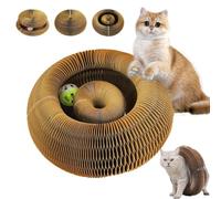 Kitty Spin Chat, Kittyspin Chat, Griffoir 3 en 1 pour Chat - Griffoir Interactif avec Balle Spinner, Pliable Jouet Chats Interactif Intérieur, pour Jeu et Entretien des Griffes (2 Article)