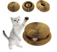 Kitty Spin Griffoir Jouet Interactif Modulable pour Chat, Pliable avec Balle à Clochette, Tunnel 3 en 1 Grattoir Qui Stimule l'Instinct de Chasse, Protège Meubles (Griffe)