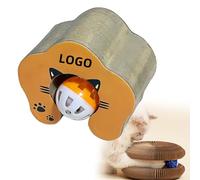 Kitty Spin Jouet Interactif pour Chat d’Intérieur, Royaume Félin Jouet Interactif pour Chats, Griffoir Pliable en Carton Accordéon avec Balle, Tunnel Modulable (I)