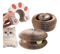 Kitty Spin,kittyspin Chat,Griffoir en Carton Ondulé Multifonction avec Balle Et Clochette,Planche À Griffer Pliable pour Intérieur Et Extérieur (Patte de Chat)