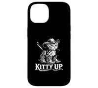 Kitty Up Cat Cowboy Funny Western Hat Boots Meme Art félin Coque pour iPhone 14