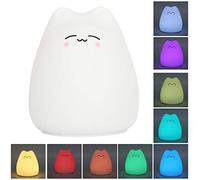 Kitty Veilleuse pour Enfants Lampe de Chat en Silicone 7 Couleur Changeante LED Enfants Veilleuse Lampe de Pépinière pour Les Yeux d'allaitement Soins Veilleuses