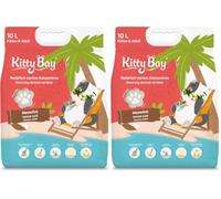 KittyBay - Meowtini - Litière écologique pour Chats, agglomérant et sans poussière, Manioc Blanc, 10 litres (Lot de 2)
