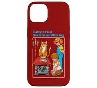 Kittys First Offering Satanic Retro Funny Adult Humor Coque pour iPhone 13