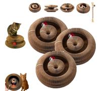 Kittyshifter griffoir modulable, griffoir pour Chat, griffoir Durable découpé Pliable avec clochettes Un Terrain de Jeu évolutif fabriqué pour répondre aux Instincts Profonds des Chats (3PCS)