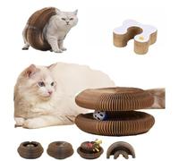 KittySpin Jouet Interactif pour Chats, Royaume Félin Griffoir pour Chat, Grattoir Chat Pliable et Transformable, Stimule l'instinct de Chasse Félin, Aide A Apaiser Le Stress Et L'anxiété (Neige)