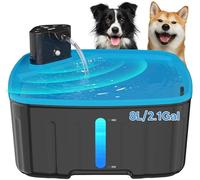 Kittyspout Fontaine a Eau pour Chien sans Fil, 8L Fontaine Chat/Grand Chien avec Détecteur de Mouvement, Fontaine pour Chiens avec Batterie 4000mAh (Cyan)