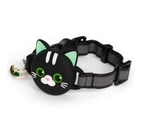 Kittytag Collier Chat avec Accessoire Compatible avec Airtag Apple,Réfléchissant et Lumineux GPS Chat avec Anti étranglement,Réglable,GPS Airtag Non Inclus ! (Noir)