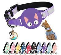 Kittytag Collier Chat avec Accessoire Compatible avec Airtag Apple,Réfléchissant et Lumineux GPS Chat avec Anti étranglement,Réglable,GPS Airtag Non Inclus !