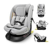 KITYTETY i-Size Siège Auto ISOFIX 40-150 cm de la naissance à 12 ans (0-36 kg) ECE R129 Gr 0+/1/2/3 LATCH SIP Protection Gris
