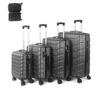 KITYTETY Set de 4 Valises Rigides Légeres - Avec Serrure à Combinaison - 4 Roues Pivotantes à 360° - ABS - Gris Vert (XL, L, M, S)