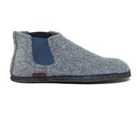 kitz-pichler Hütten-Chelsea Chaussons en feutre pour homme et femme | Chaussons en tissu laminé maison | Semelle antidérapante | Fabriqué au Tyrol Graume/Bleu | 41, 41 EU