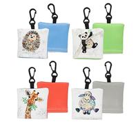 KIUB : 1 Chiffon nettoyant pour lunettes avec mousqueton. Décor : bébé Hérisson, Girafe, Panda ou Mouton (1 modèle livré, motif aléatoire selon stock disponible)