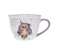 KIUB Bol timbale avec une anse - Motif jeune chouette des bois- matière porcelaine fine - contenance 550ML