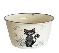KIUB Bol timbale sans anse - Motif chat noir assis - matière porcelaine - contenance 550ML