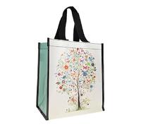 KIUB Cabas de courses en matière recy motif Arbre rempli de fleurs d'une grande diversité - format 30 * 26 cm avec épaisseur de 16CM