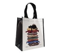 KIUB Cabas de courses en matière recyclée - motif Chat dormant sur des coussins- format 30 * 26 cm avec épaisseur de 16CM