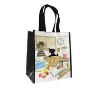KIUB Cabas de courses en matière recyclée - motif Chat patissier en pleine action dans sa cuisine - format 30 * 26 cm avec épaisseur de 16CM