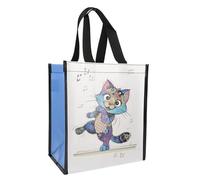 KIUB Cabas de courses en matière recyclée - motif Chat qui danse sur la musique - format 30 * 26 cm avec épaisseur de 16CM