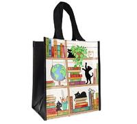 KIUB Cabas de courses en matière recyclée - motif Chats jouant sur des étagères- format 30 * 26 cm avec épaisseur de 16CM