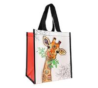 KIUB Cabas de courses en matière recy motif Girafe mangeant tranquillement ses feuilles - format 30 * 26 cm avec épaisseur de 16CM