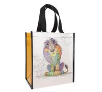 KIUB Cabas de courses en matière recyclée - motif Lion assis majestueusement dans sa savane - format 30 * 26 cm avec épaisseur de 16CM