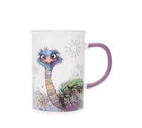 KIUB Grand mug avec des animaux - motif Autruche regardant au loin avec son regard vif - matière porcelaine fine - contenance 360ML