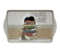 KIUB Grand plateau mélamine avec des chats - motif chat dormant sur des livres - taille 24 * 38CM (9 * 15 inches)