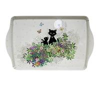 KIUB Grand plateau mélamine avec des chats - motif chat et son chaton au jardin - taille 24 * 38CM (9 * 15 inches)